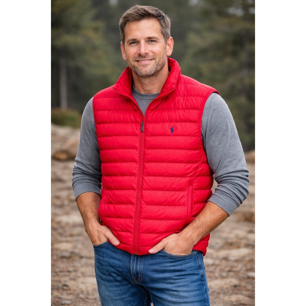 Polo Ralph Lauren Mens Red Performance Quilted‎ Puffer Vest XL New With Tags